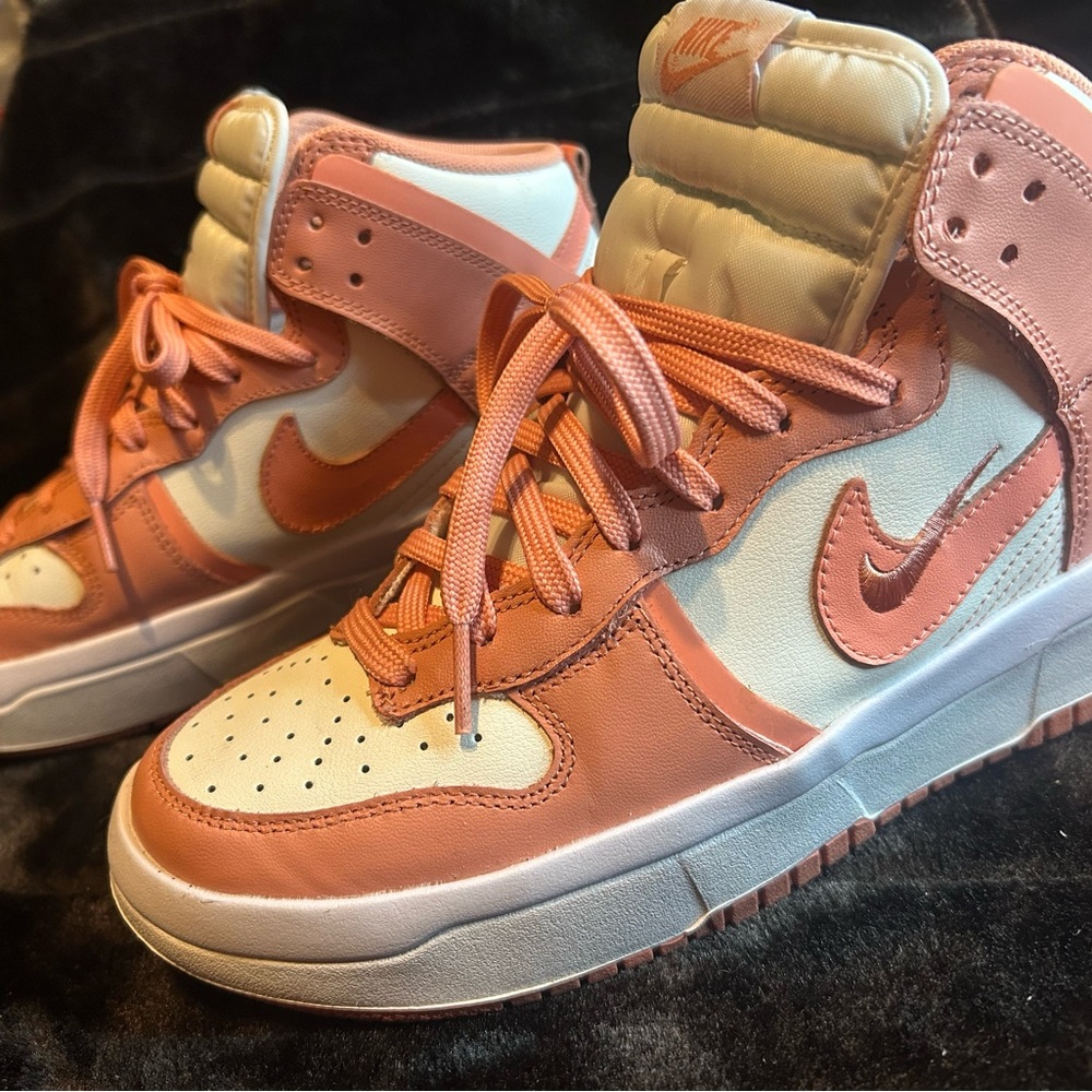 Nike High-Top Sneakers in Coral and White